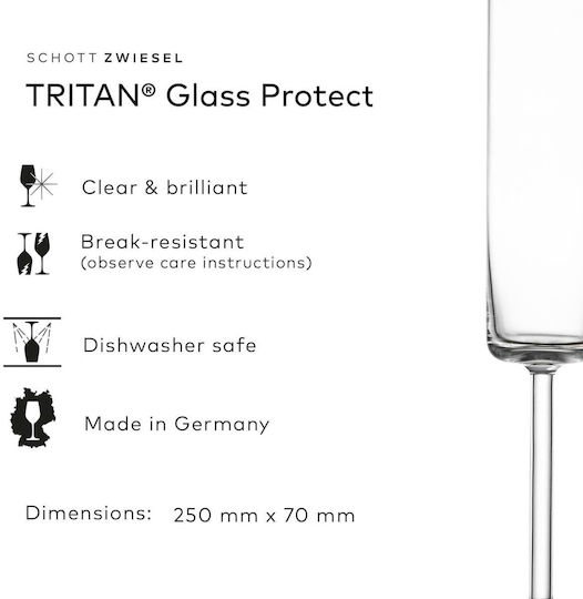 Schott Zwiesel Set of White Wine Glasses Column-Shaped Glass 163ml 4 Pieces