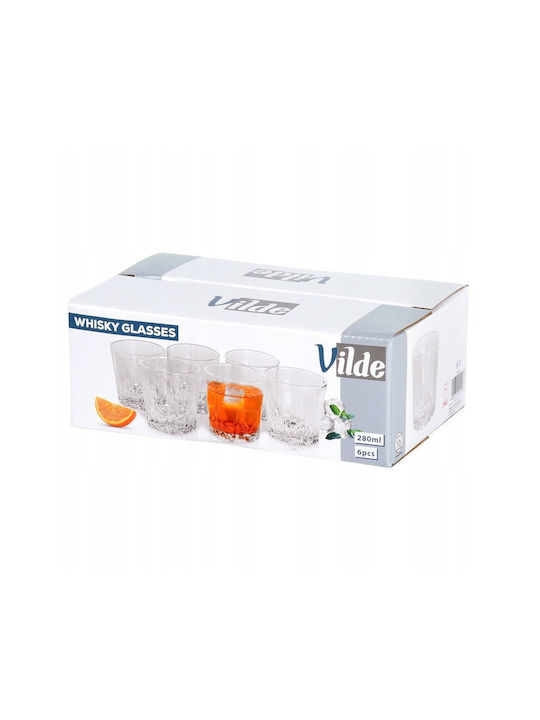 Vilde Σετ Ποτήρια Ουίσκι από Γυαλί 280ml 6τμχ