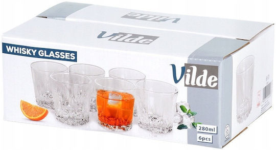 Vilde Set Pahare Whiskey Cocktail Din Sticlă 280ml 6 Bucăți