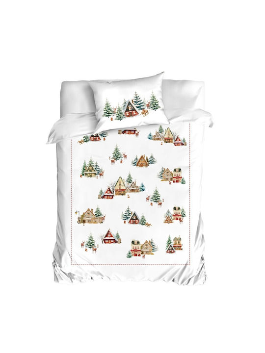 Lenjerii Deosebite Set Husă de Pilotă Bumbac Single cu Față de Pernă & 1 Cearsaf 160x220 Cabin
