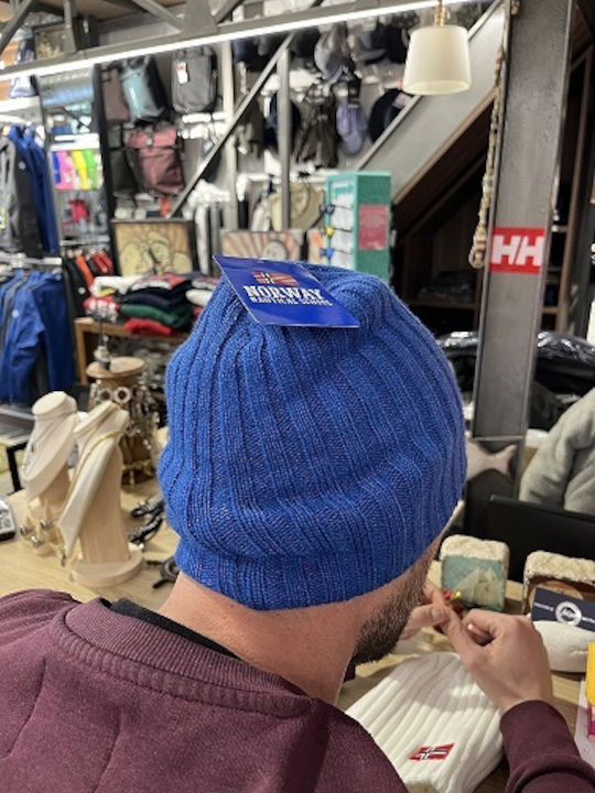 Beanie Unisex Beanie Knitted in Blue color