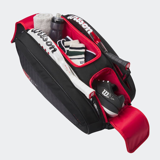 Wilson Bela Super Tour Τσάντα Πλάτης Padel 6 Ρακετών Μαύρη