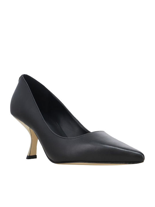 Leather Black Heels Luna Mid Pump