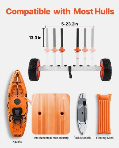 Vevor CZSPHTTC10INTL5QS001V0 Canoe & Kayak Trolley
