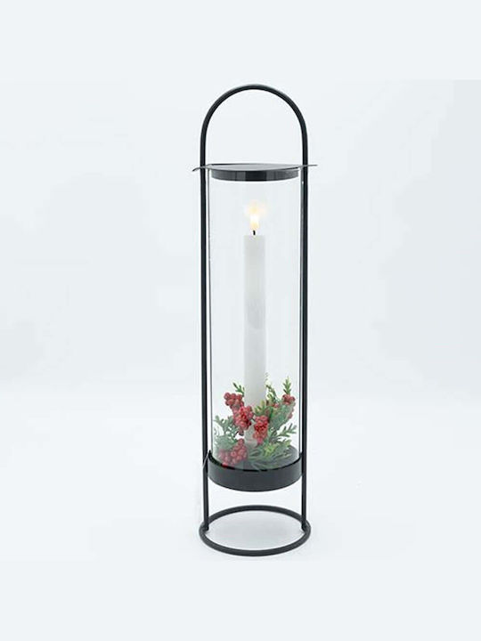 Eurolamp Christmas Metallic Black Battery Lantern 44x11.5cm