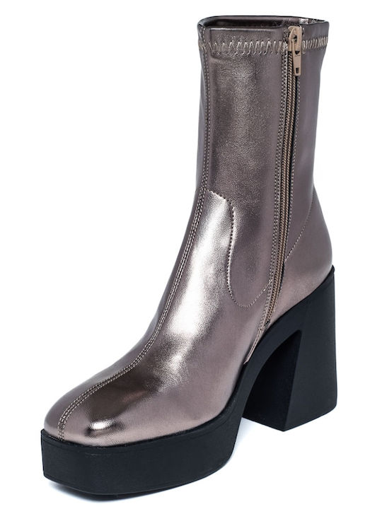 Stiefeletten Damen Silber