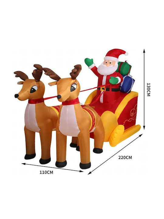 Inflatable Illuminated Santa Claus in Sleigh 220x130x110cm