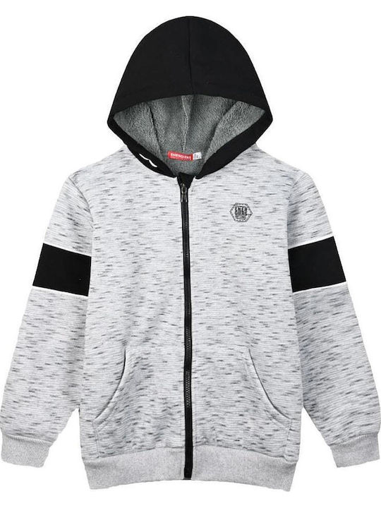 Kids Sweatshirt Cardigan with Hood and Pockets Grey