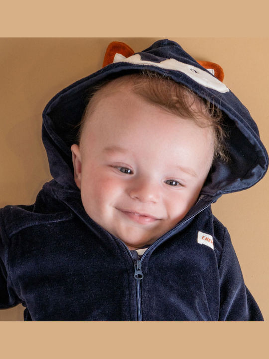 Kids Cardigan Cotton with Hood Blue