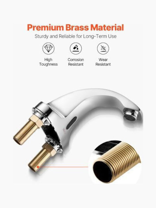Vevor Mixing Sink Faucet with Photocell Sensor Silver