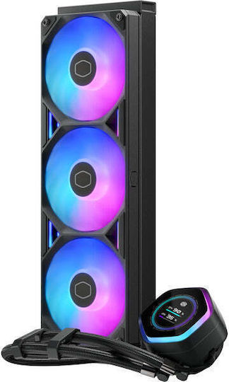 CoolerMaster MasterLiquid 360 Atmos II LCD Υδρόψυξη AIO CPU με 3 Ανεμιστήρες 120mm και ARGB Φωτισμό