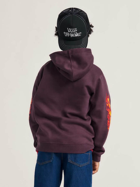 Kids Sweatshirt with Hood and Pockets Eggplant