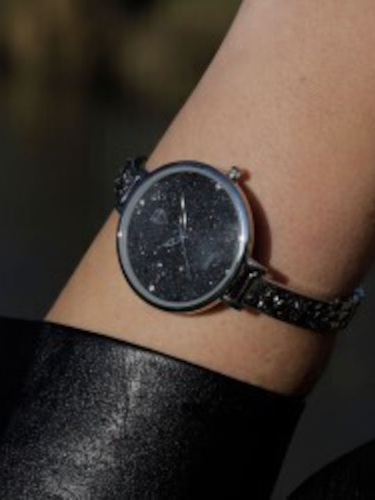 So Charm Women's Watch with Black Metal Bracelet