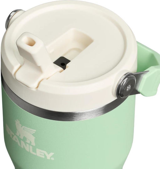 Stanley IceFlow Flip Straw 2.0 Ποτήρι Θερμός Ανοξείδωτο BPA Free 590ml Pistachio με Καλαμάκι