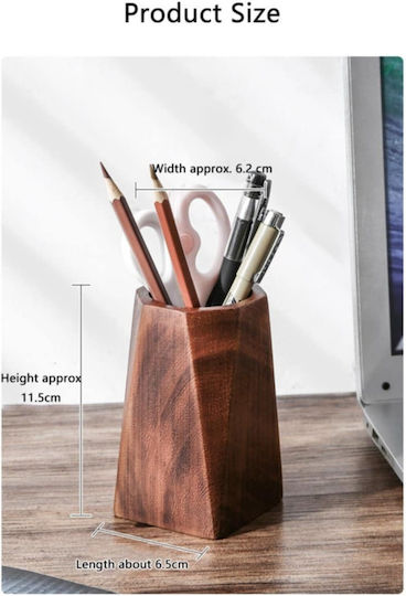 Ξύλινη Μασίφ Μολυβοθήκη Σκούρη Καρυδιά Solid Wooden Pencil Case Made Dark Walnut Molfs