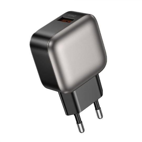 Lamtech Φορτιστής Χωρίς Καλώδιο με Θύρα USB-A 18W Quick Charge 3.0 Γκρι (LAM980473)