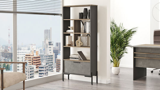 Βιβλιοθήκη Multi-grey 75.5x44.5x160.8εκ.