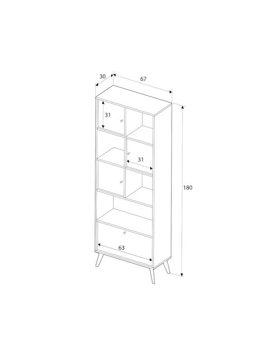 Βιβλιοθήκη Multi 67x30x180εκ.