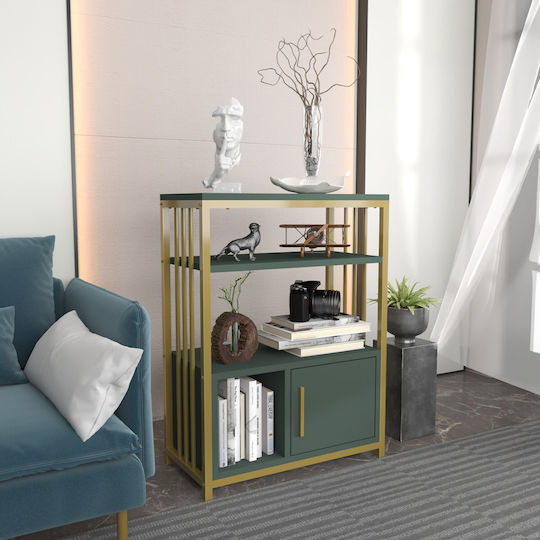Bibliotecă Letos Verde-Auriu 60x29.6x80 cm