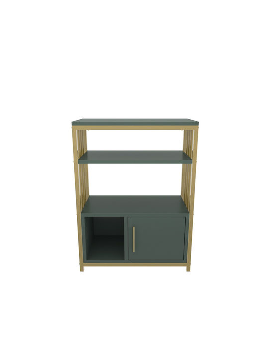 Bookcase Letos Green-Gold 60x29.6x80 cm