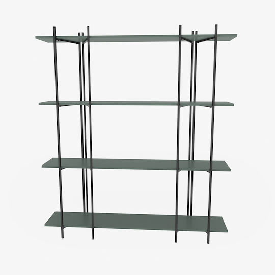 Βιβλιοθήκη Moss Green-black 160x29.6x180εκ.