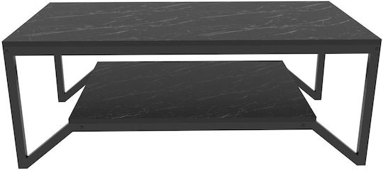 Ορθογώνιο Κεντρικό Τραπεζάκι Flora Marble Effect Black Μ120xΠ60xΥ45.8εκ.