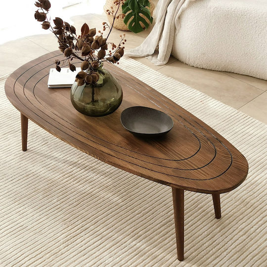 Oval Zentral Kaffeetisch Sweet Holz Walnut M115xB50xH38cm