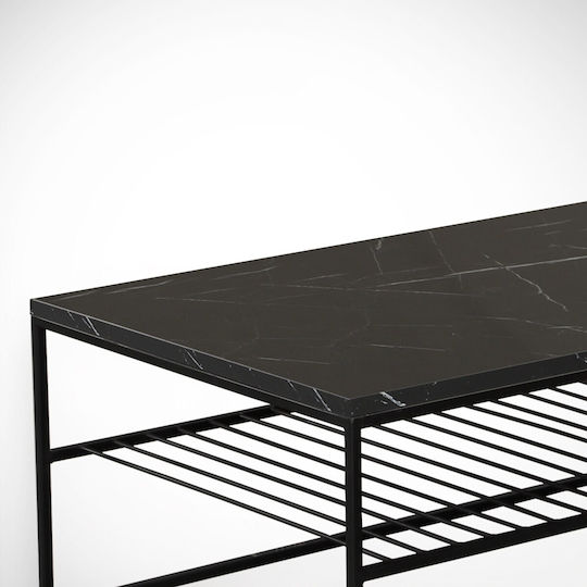 Правоъгълна Централна Кафе Маса Etna Marble Effect Черна Ш95xД55xВ43см