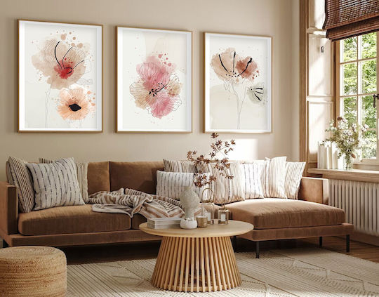Threefold Painting 120x40 A-g 693bse1499 120x40 Wooden