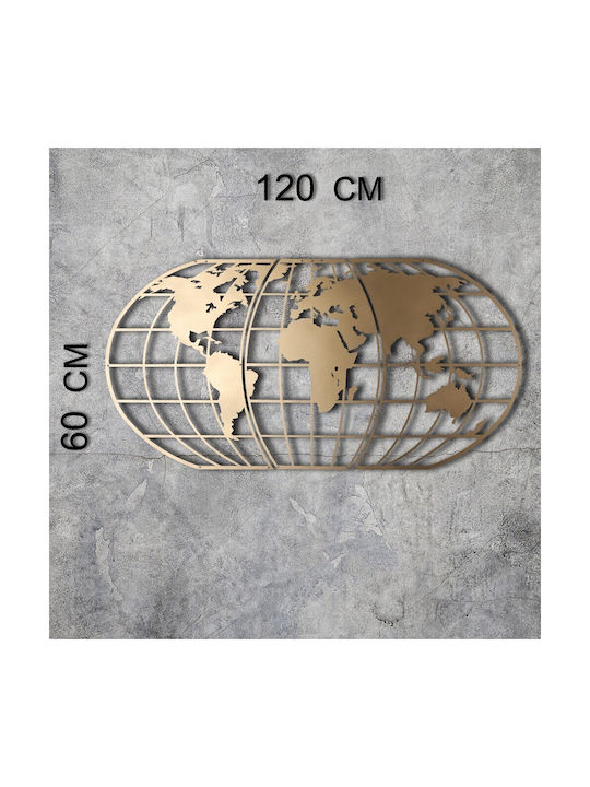 Wallity Wall Decor Gold Made of Metal 120x60cm