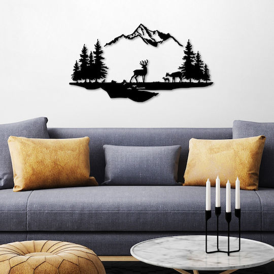 Wallity Decorative Silhouette Deer Black Metal 11cm 2 Pieces