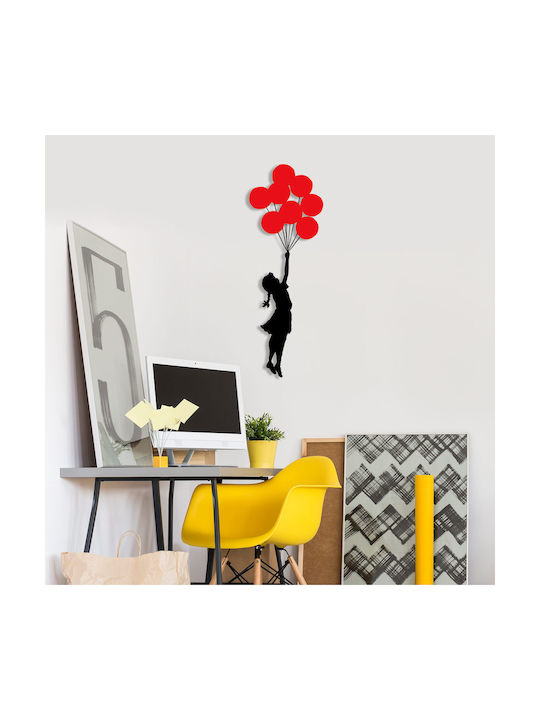 Wallity Διακοσμητική Σιλουέτα Banksy Μαύρη από Μέταλλο 100x34cm