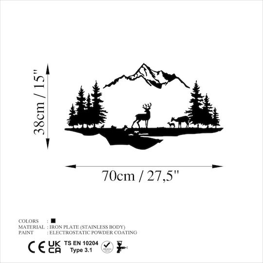 Wallity Decorative Silhouette Deer Black Metal 11cm 2 Pieces