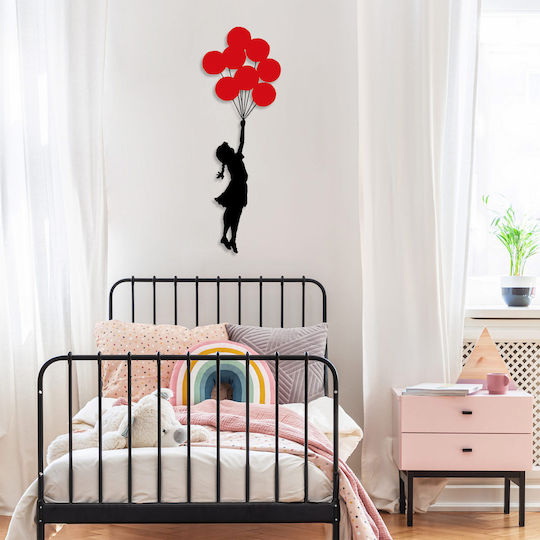 Wallity Decorative Silhouette Banksy Black Metal 100x34cm