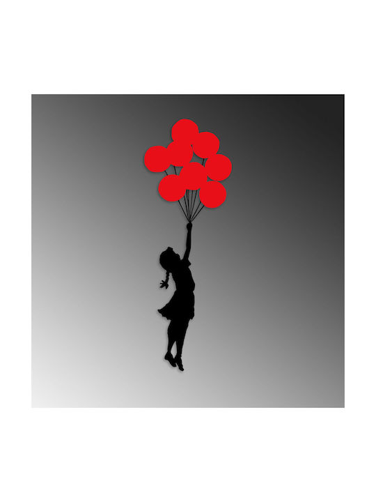 Wallity Διακοσμητική Σιλουέτα Banksy Μαύρη από Μέταλλο 100x34cm