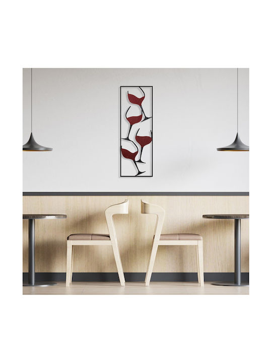 Wall Decor Wine 279enz2572 32x5x90cm Black-red Wallity Metal