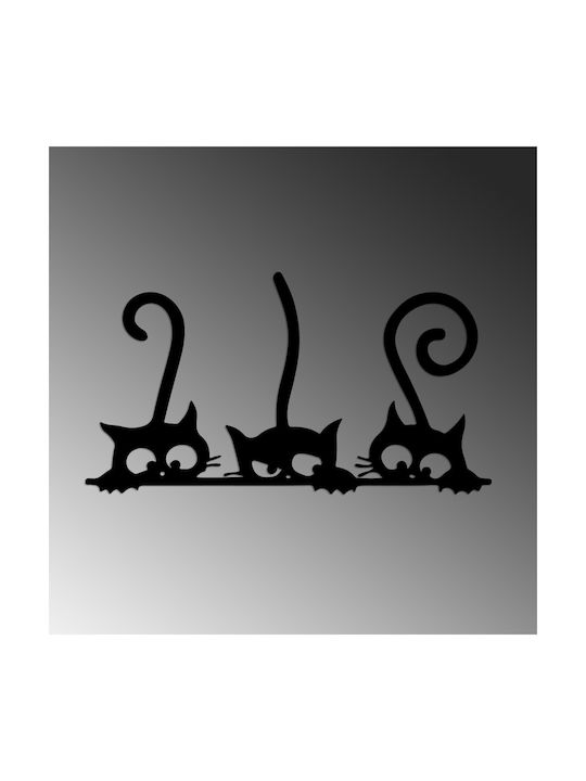 Katzen Wanddekor 891tnl3526 60x33cm Schwarz Wallity Metall