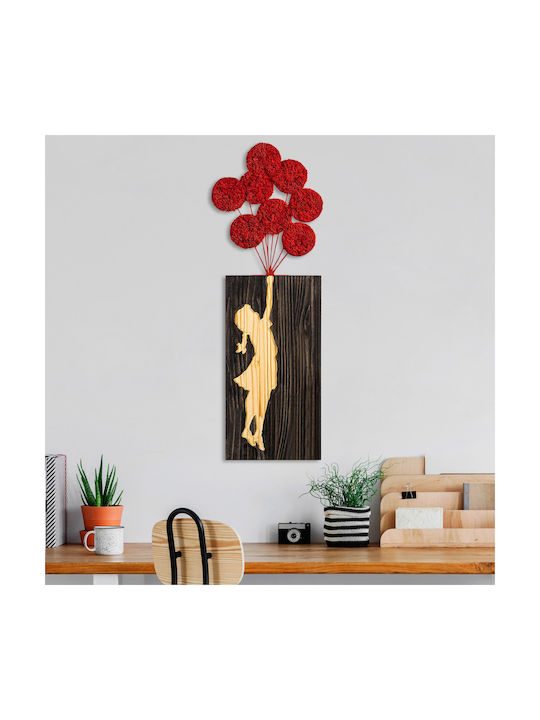 Banksy Wanddekoration Moos 899skl2664 34x99cm Braun-rot Wallity Metall Holz