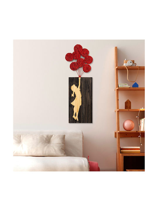 Banksy Wanddekoration Moos 899skl2664 34x99cm Braun-rot Wallity Metall Holz
