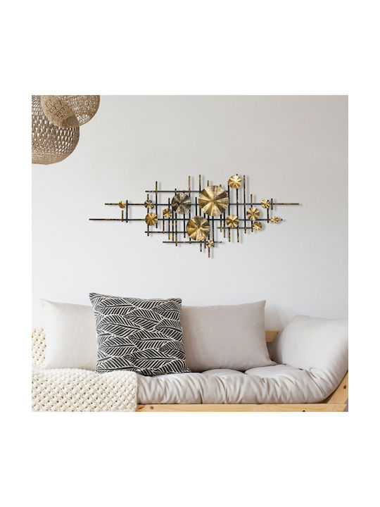 Mihrimah Wall Decor 279enz2533 113x7x44cm Black-gold Wallity Metal