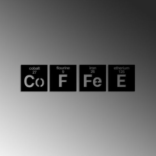 Διακοσμητικό Τοίχου Coffee Σετ 4τμχ 891tnl3349 18x18cm Black Wallity Μέταλλο