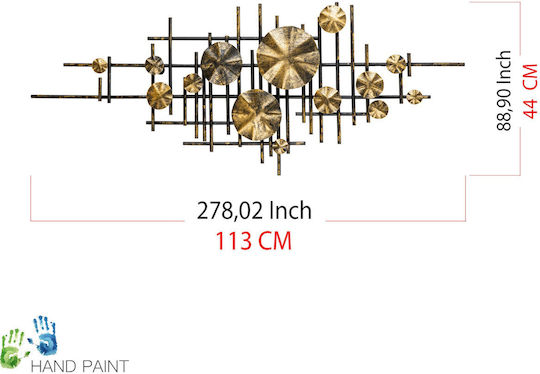 Διακοσμητικό Τοίχου Mihrimah 279enz2533 113x7x44cm Black-gold Wallity Μέταλλο