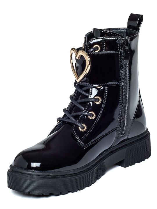 Kinderstiefeletten aus Lackleder Schwarz
