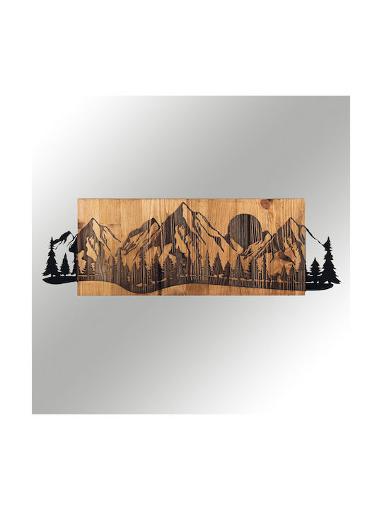 Asir Group Artă Mixtă 3D Sundown Negru Din Lemn 75.5x24.5cm