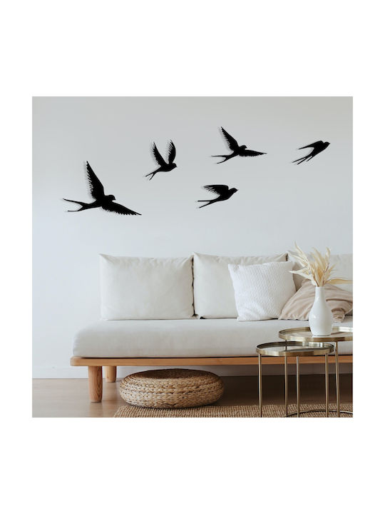 Wallity Wall Decor Silhouette Crow Black Made of Metal 33x22.5cm 5 Pieces