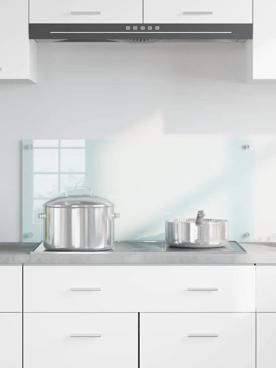 Vidaxl Kitchen Back Panel White 90 x 40 x 0.8 cm Tempered Glass
