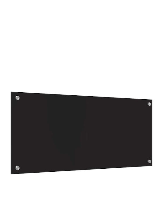 Vidaxl Kitchen Back Panel Black 90 x 40 x 0.8 cm Tempered Glass