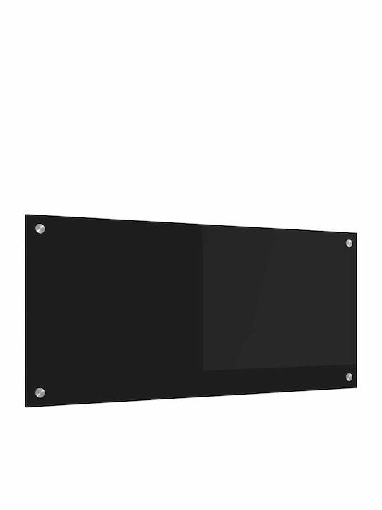 Vidaxl Kitchen Back Panel Black 90 x 40 x 0.8 cm Tempered Glass