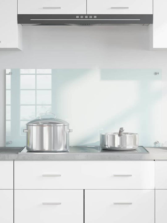 Vidaxl Kitchen Back Panel White 100 x 50 x 0.8 cm Tempered Glass