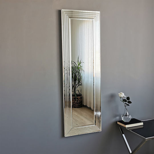 Aberto Design Oglindă de Perete De Corp Întreg cu Gri Ramă din Lemn 120x40cm 1buc